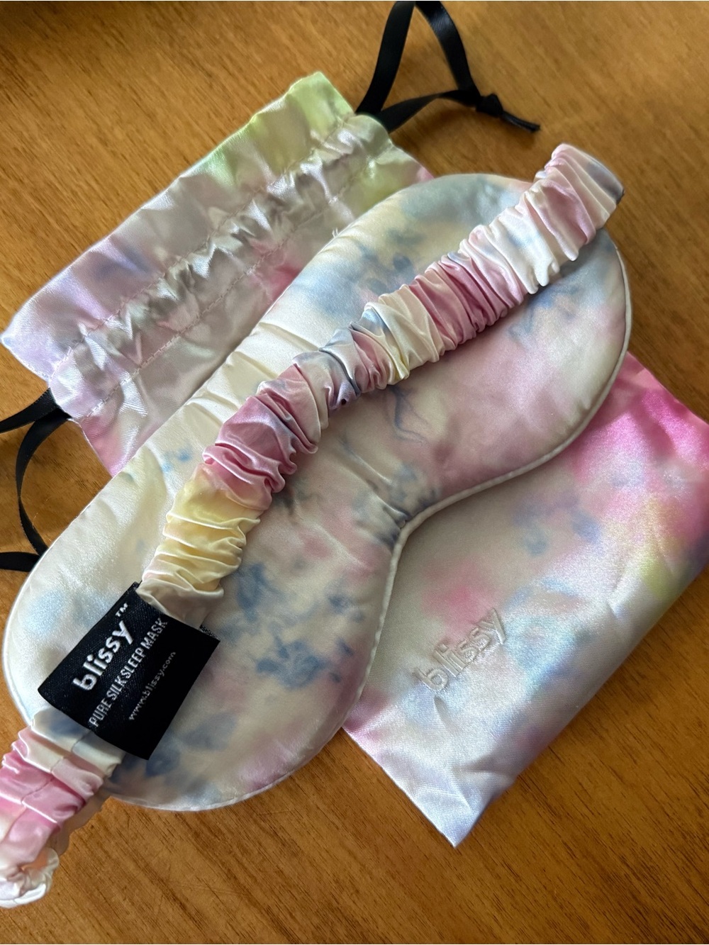 Blissy pure 100% mulberry silk Tie-Dye Sleep Mask with Scrunchie Strap